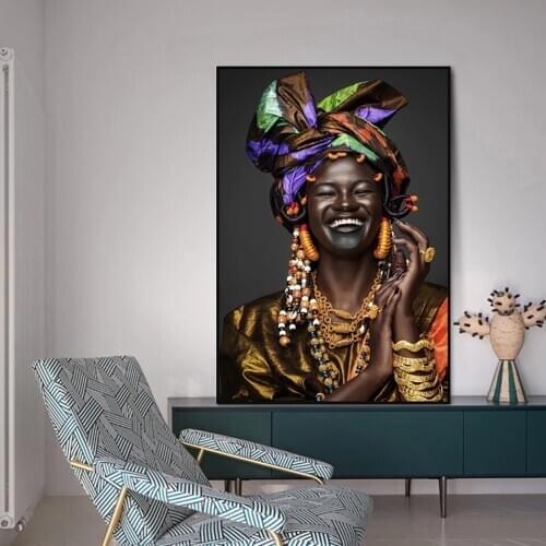 African Art HD Print Poster Ethnic Style Black Women Canvas Painting Hall Home Decor Picture