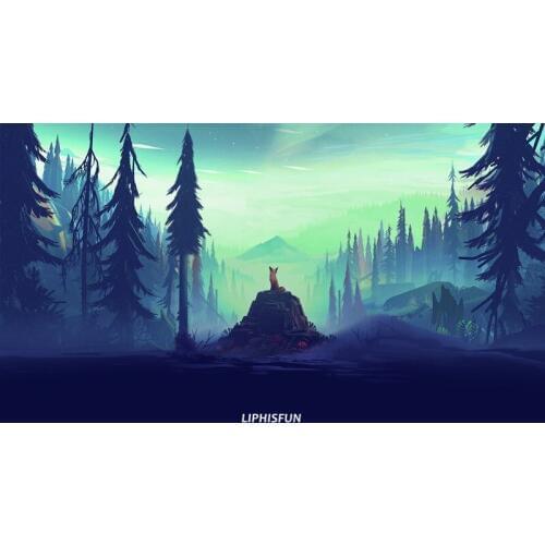 LIPHISFUN Diamond Painting Embroidery Full Drill Home Decor Square/round Cross Stitch DIY Animal Fox Forest Landscape