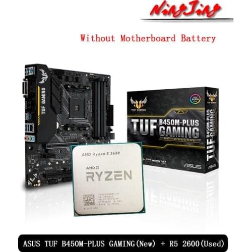 AMD Ryzen 5 2600 R5 2600 Original Used CPU + ASUS TUF B450M PRO GAMING Original New Motherboard Suit Socket AM4 Without cooler