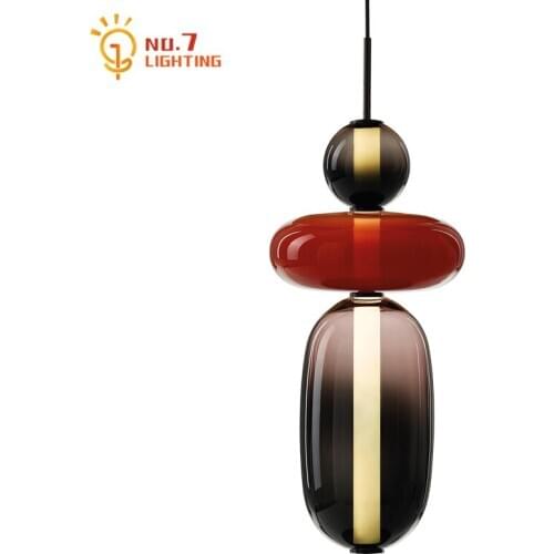 Atmosphere Stained Glass Candy Pendant Lights Art Decor Restaurant Bar Hanging Lamp Model/dining Room Exhibition Hall Hotel Cafe