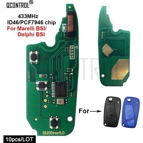 QCONTROL Car Remote Control Key Fob Electronic Circuit Board for FIAT Fiorino Qubo Panda EVO 433MHz for Delphi BSI / Marelli BSI