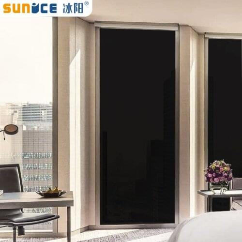 Black blackout glass sticker window sunscreen insulation film bedroom balcony glass film window paper 100% Anti UV 5% VLT