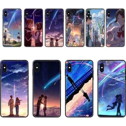 Black Soft TPU Protector Phone Cases Kiminonawa Your Name Japanese Anime Lady For Xiaomi Mi Note A1 A2 A3 5 5s 6 8 9 10 SE Lite
