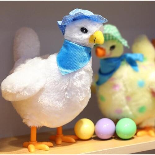 Childrens Electronic Toy Electric Hen Creative Will Lay Eggs Chick Simulation Hen with Capacitor Children Plush Toy Laying Hen