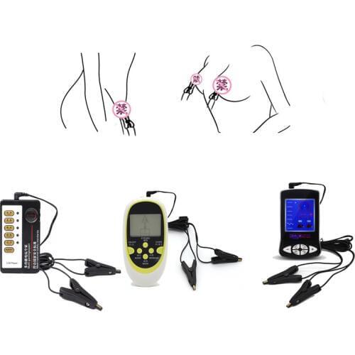 Electro Shock Kit,Electro Shock Nipple Clamps Electric Stimulation Body Nipple clitoris Massager Electro Sex Themed Toys