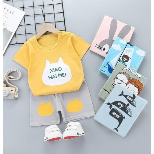 2021 Summer Girls Clothes Children Clothing Sets Baby Girls Cotton Cartoon T Shirts +pants 2Pcs Suits Girls Clothes for 1-8T Red