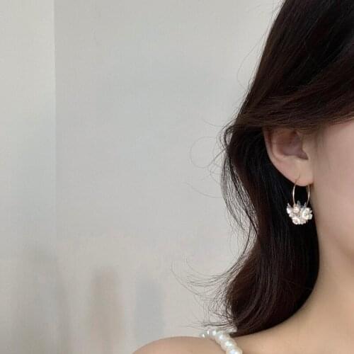 Korean Version Of Flower Earrings Sen Series Small Fresh Creative Earrings Simple Pearl Fairy Earrings Girl High Sense Elegant