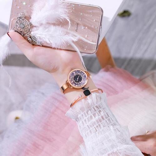 New Women Rose Gold Quartz Watch Ladies Stainless Steel Watchband High Quality Casual Waterproof Wristwatch Clock Gift for Wife
