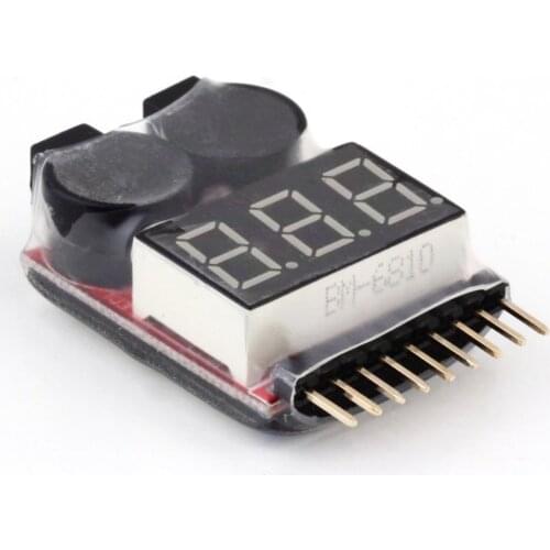 2PCS/1PCS Hot Sell 1-8S LED Low Voltage Buzzer Alarm Lipo Voltage Indicator Checker Tester Wholesale Dropship