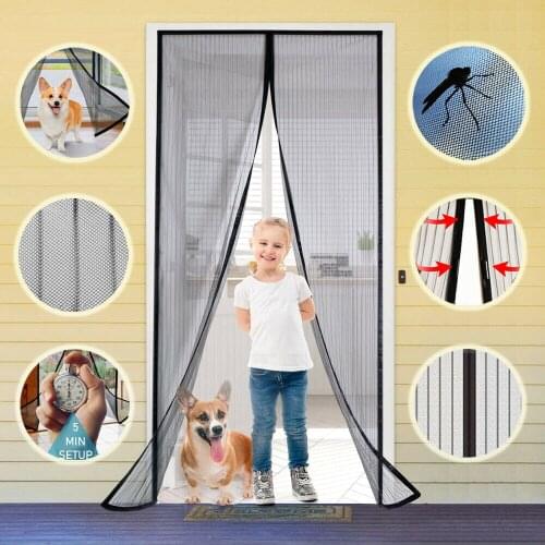 Magnetic Screen Door Curtain Anti Mosquito Insect Fly Bug Curtains Automatic Closing Door for Kitchen Magnetic Door Mosquito Net