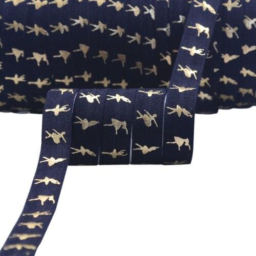 100 yards/lot, Ballet Dancer Print Fold Over Elastic for Headbands and Hair Ties, DIY birthday party favors