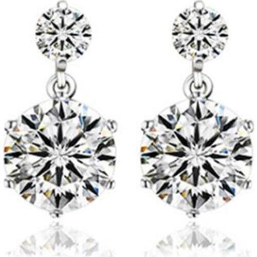 Trendy Round Pattern Drop Earrings For Women Lovers Best Engagement Gifts 925 Sterling Silver Crystal Fast Shipping Crazy