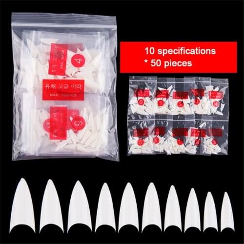Hot Sale 500PCS Clear White Natural French False Acrylic Nail Tips UV Gel Ultra Flexible Size Pack of 500 Tips Fake Nail