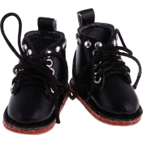 Pair of Doll Shoes PU Leather Boots for 12'' Blythe Doll Clothes Dress Up