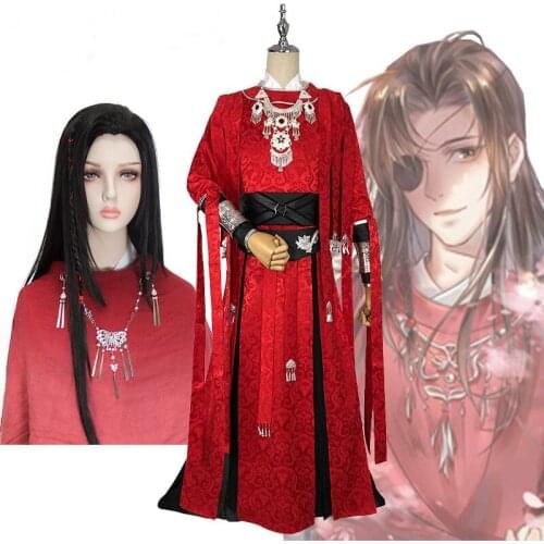 Hot Anime Tian Guan Ci Fu Hua Cheng Cosplay Wigs Costumes Umbrella Halloween Cosplay Suits