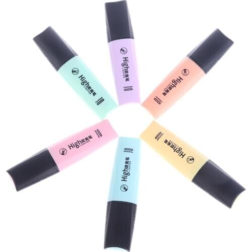 Mini Colorful Highlighters Pastel Markers 6 Colors Single Text Focus Marker Pens For School Office