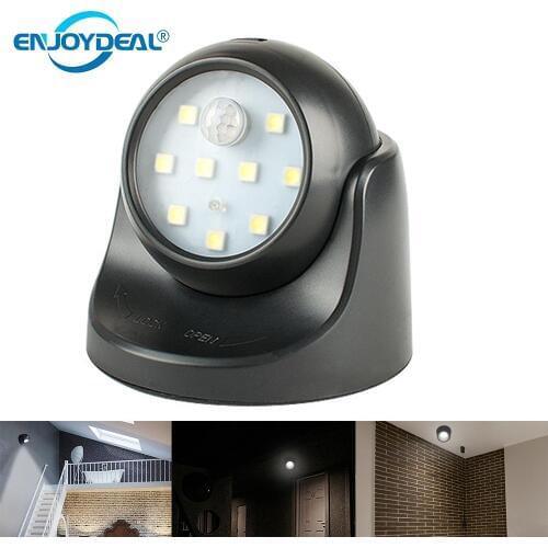 360 Degree Rotation 9 LED Night Light Motion Sensor Nightlight Auto PIR Detector Lamp Automatically Ecurity Waterproof Wall Lamp