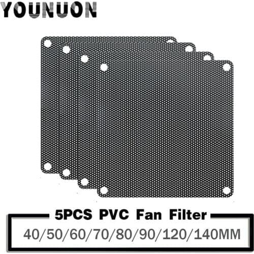 5Pcs 4cm 5cm 6cm 8cm 9cm 12cm 14cm Computer Mesh PVC PC Fan Dust Filter Dustproof Case Computer Mesh Cover Chassis Dust Cover