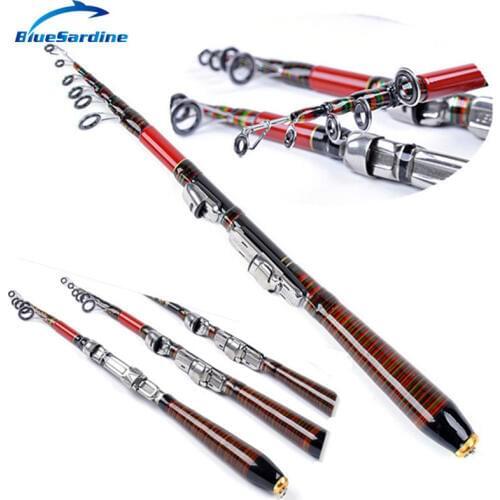 BlueSardine New Lure Fishing Rod Carbon Telescopic Fishing Rods Pesca Quality Fishing Tackle 2.1M 1.8M