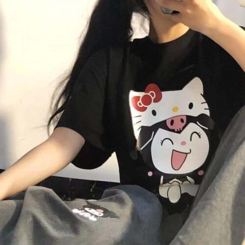 Sanrio Hello Kitty Summer Girls Boys Short Sleeve My Melody Cartoon T-shirt