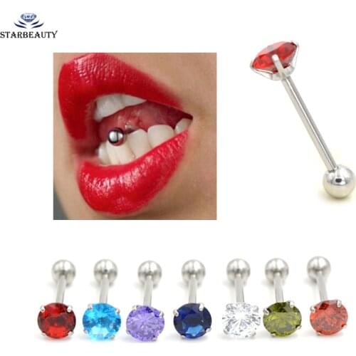 1Pc Tongue Earring Titanium Plated Piercing Tongue Rings Bars Girls 14G Tongue Piercing Barbells Quality Body Ring Jewelry
