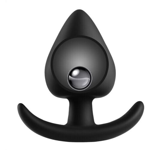 Silicone Anal Plug Dildo With Metal Ball Inside Smooth Butt Plug Anus Dilator Prostate Stimulator Buttplug Beads Trainer Sex Toy