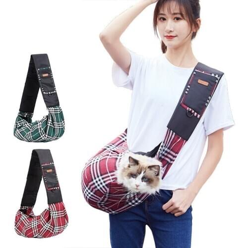 Pet Back Bag Classic Plaid Design Dog Cat Bag Shoulder Pet Strap Outdoor Travel Fashion Pet Supplies