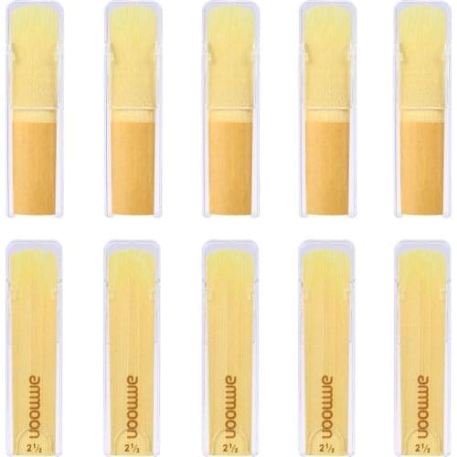 10PCS Alto Saxophone Reeds Protable Sax Reeds for Strength 1.5 / 2.5 / 3.0 with Independent Protective Case