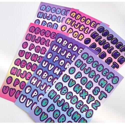 Creative Kawaii Colorful Capital Small Letter Sticker DIY Scrapbook Calendar Diary Notebook Stationery Gift Decoration Sticker