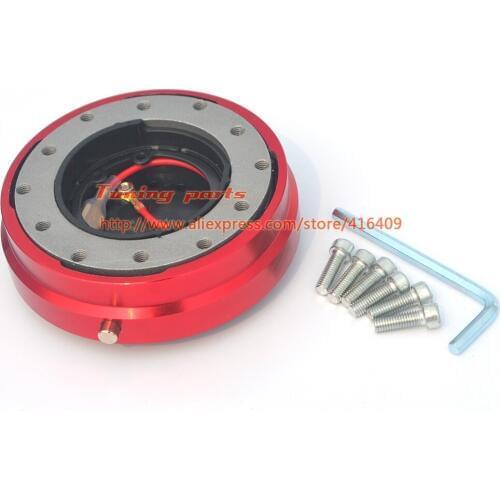 Universal Red Steering Wheel Hub Quick Release Snap Off Kit Adapter
