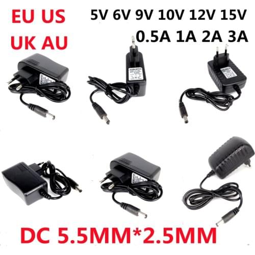 AC 110-240V DC 5V 6V 8V 9V 10V 12V 15V 0.5A 1A 2A 3A Universal Power Adapter Supply Charger adaptor Eu Us for LED light strips