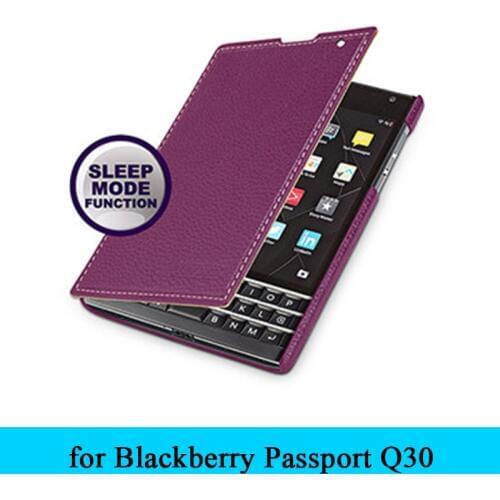 High Quality Smart On Off Phone Cover Genuine Leather Protective Cases Shell Flip Bag for BlackBerry Passport Q30 Case