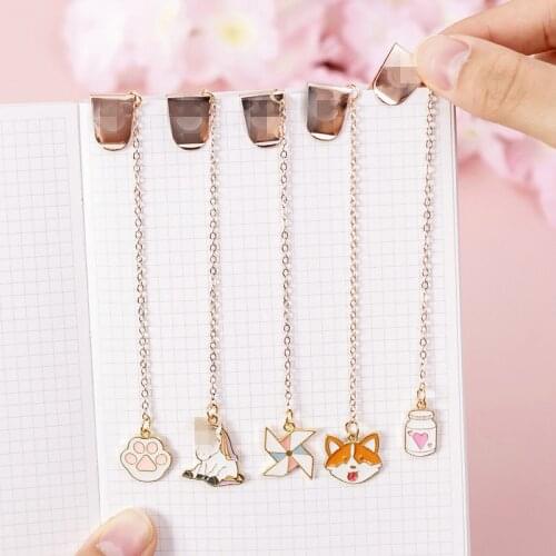 Animal Book Clip Cartoon Character Metal Pendant Bookmark Decoration Student Page Pagination Book Marks Teacher Supplies