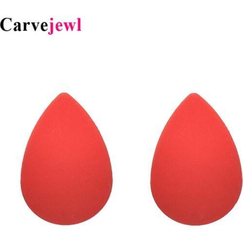 Carvejewl Korean design elegant simple stud earrings for women girl jewelry color rich coating incurved tear drop shape earrings