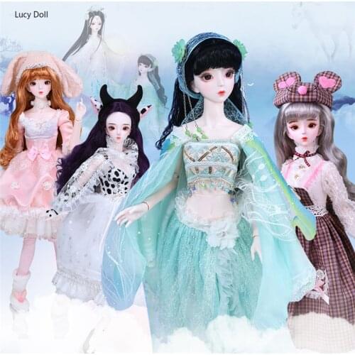 1/3 bjd doll 62cm joint body doll white skin with hair clothes shoes, Chinese Zodiac series, AI YoSD MSD SD Kit Toy Baby Gift DC