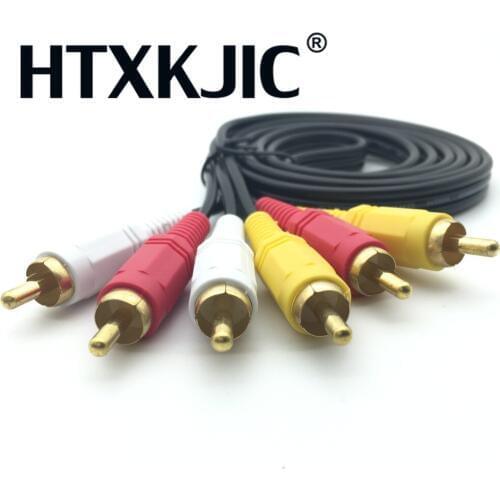 1.5m/3m/5m 3 RCA to RCA Audio Video Cable Male To Male 3RCA To 3RCA Audio Video AV Cable Cord Wire For DVD TV