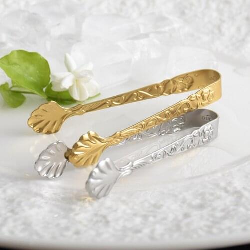 1pcs Stainless Steel Ice Cube Clips Sugar Tongs Foods Bbq Coffee Clips Ice Clamp Tool Bar Supply Kitchen Serving Tong Barware