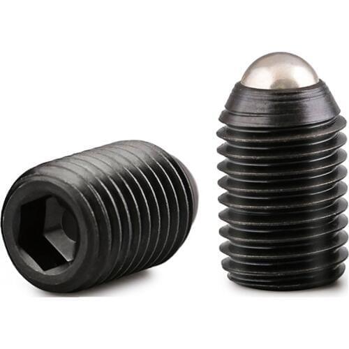 10Pcs metric thread M3 M4 M5 M6 M8 Black Steel 12.9 Grade Spring Ball Plunger Screw