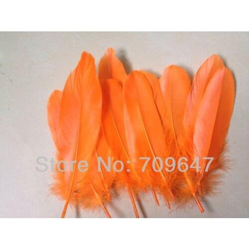 200Pcs/Lot 6-8inches/15-20CM Beautiful Orange goose feathers for wedding flowers, fascinators, derby hats and flapper headdress