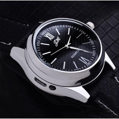 2020 Men Casual Watches Fashion Rechargeable USB Lighter Watches Men Windproof Flameless Cigarette Lighter Watches Mens Watches