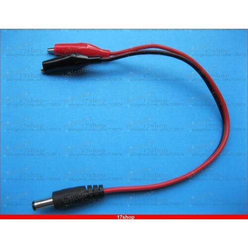 25 pcs DC Power Plug 5.5x2.1mm Male Connector to Dual Alligator Clip Cable 25cm