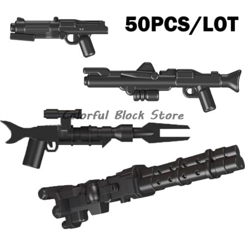 50pcs/lot Weapon Accessories Guns Shockwave Boys Building Blocks Figures Accessories Soldiers War Toys Children Creative Gifts