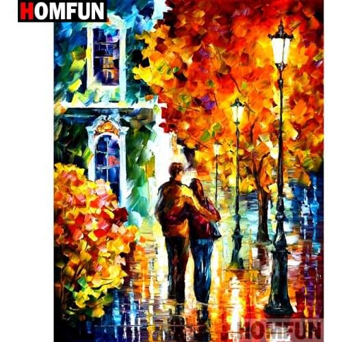 HOMFUN Full Square/Round Drill 5D DIY Diamond Painting "Oil painting landscape" Embroidery Cross Stitch 3D Home Decor A10502