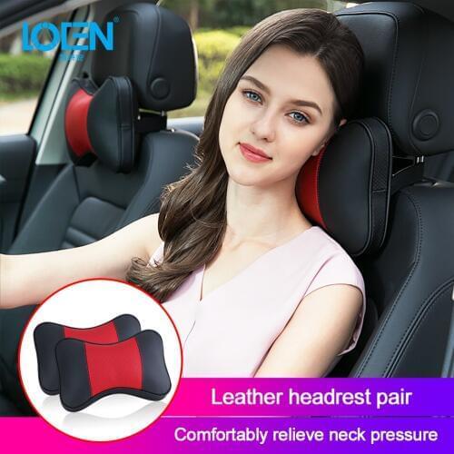 Car Seat Chair Back Massage Lumbar Support Neck Pillow Headrest Waist Cushion Pad For Office Car Styling Black/Brown/Beige/Red