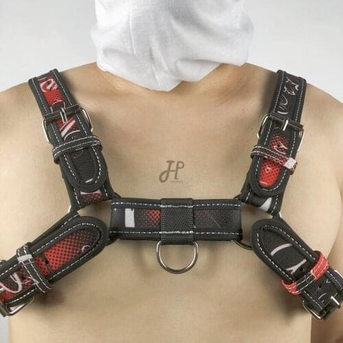 Fetish Men Exotic tanks Harness Belts Canvas Rave Gay Costume Body Bondage Cage Sissy Strap Male Gothic Tops for BDSM Gay Sex
