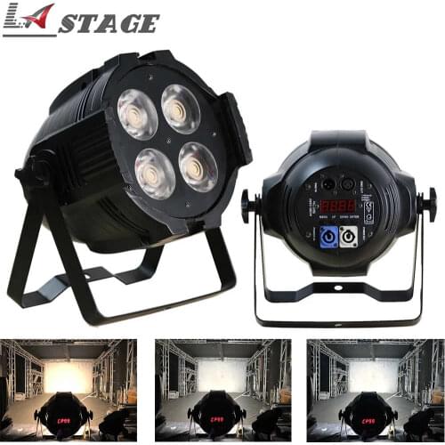 Free Shipping 200W New Design Stage 4x50W COB Led Par Light DMX512 Control IP20 Power Con Blue White Socket In/out Pixel Control