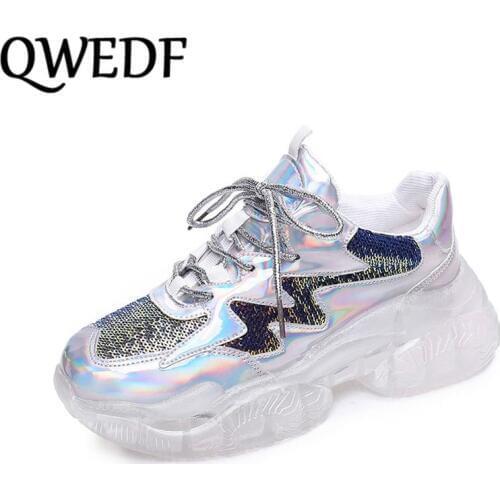 Brand Women Sneakers 2019 Spring Fashion Thick Sole Female Platform Shoes Height Increasing Chunky Women Casual Shoes S1-29