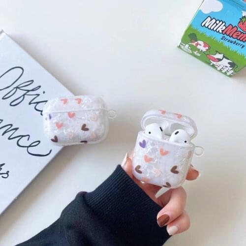 INS Flower Earphone Case Shell Pattern Love Heart Soft Silicone Box For airpods 1 2 Pro Wireless Bluetooth Protect Cover Coque