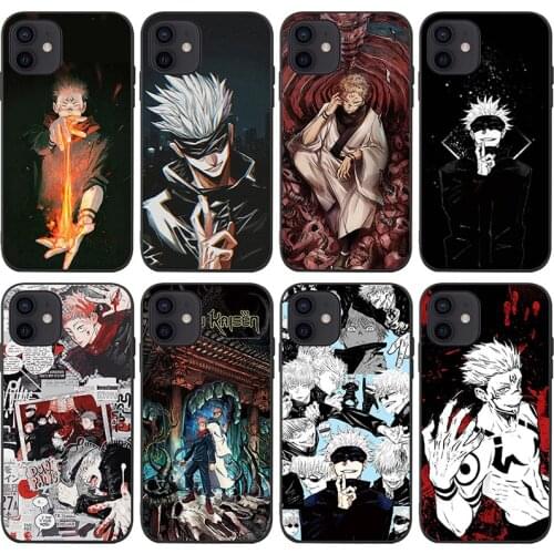 Japanese Anime Jujutsu Kaisen Gojo Satoru Conjurer Phone Case For iPhone 12 11 Pro X XS Max XR 7 8 Plus Black Phone Cover