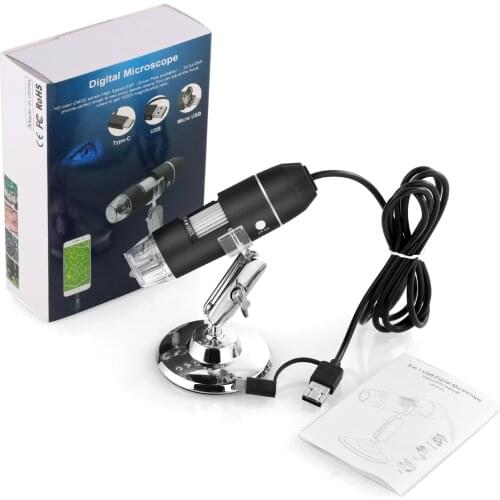 3-In-1 Adjustable 1000x 8 LED Digital Microscope Handheld Portable Digital USB Magnifier Electronic HD Magnification Endoscope